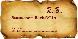 Rammacher Borbála névjegykártya